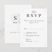 Traditionelle katholische Mit Monogramm Antwortkar RSVP Karte (Vorne/Hinten)