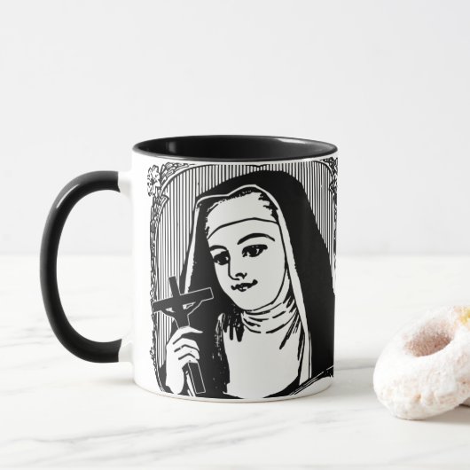 Traditionelle katholische Nonnen in Habit mit Cruc Tasse (Mit Donut)