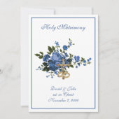 Traditionelle katholische religiöse blaue Rose Hoc Einladung (Vorderseite)