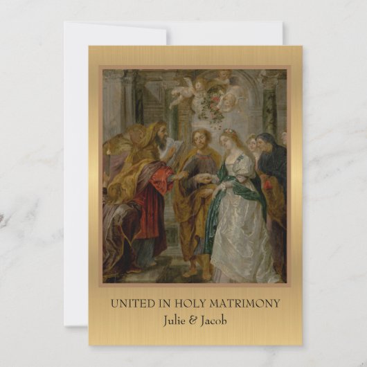 Traditionelle katholische religiöse Hochzeitseinla Einladung (Vorderseite)