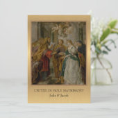 Traditionelle katholische religiöse Hochzeitseinla Einladung (Stehend Vorderseite)