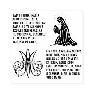 Traditionelle katholische Salve Regina Mary Gebet Gummistempel
