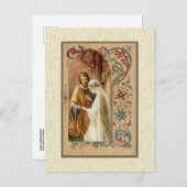 Traditionelle katholische SAVE THE DATE Hochzeit Ankündigungspostkarte (Vorne/Hinten)