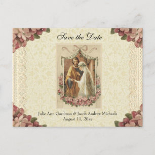 Traditionelle katholische SAVE THE DATE Hochzeit Ankündigungspostkarte
