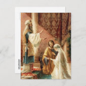 Traditionelle katholische SAVE THE DATE Hochzeit Ankündigungspostkarte (Vorne/Hinten)