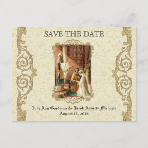 Traditionelle katholische SAVE THE DATE Hochzeit Ankündigungspostkarte