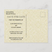 Traditionelle katholische SAVE THE DATE Hochzeit Ankündigungspostkarte (Rückseite)