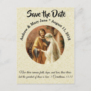 Traditionelle katholische SAVE THE DATE Hochzeit Ankündigungspostkarte