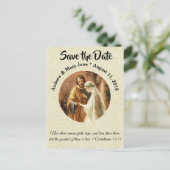 Traditionelle katholische SAVE THE DATE Hochzeit Ankündigungspostkarte (Stehend Vorderseite)