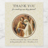 Traditionelle katholische Vintage Hochzeit Weinetikett (Einzelnes Label)