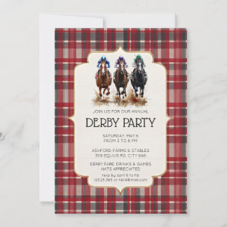 Traditionelle Kentucky Derby-Einladung Roter Tarta Einladung