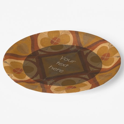 Traditionelle Keramik-Mittelmeerfliese irgendein Pappteller (Schrägansicht)