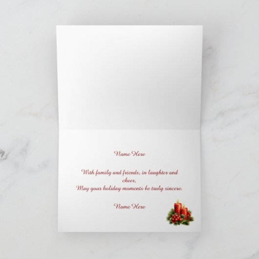 Traditionelle Kerzen Weihnachtskarte Dankeskarte (Innenseite)