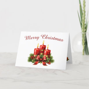 Traditionelle Kerzen Weihnachtskarte Dankeskarte