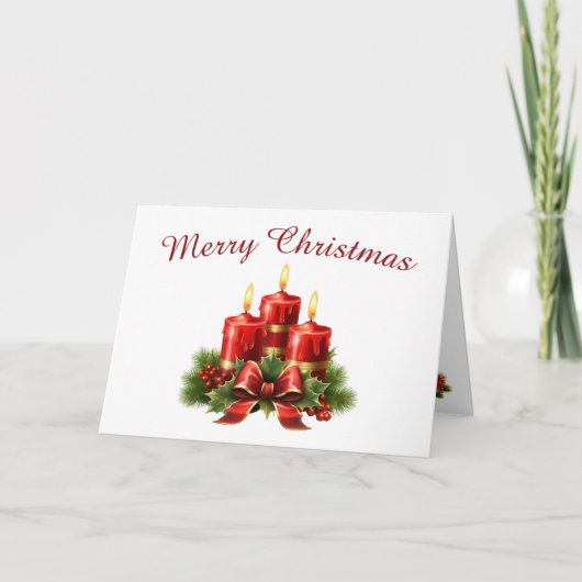 Traditionelle Kerzen Weihnachtskarte Dankeskarte (Vorderseite)