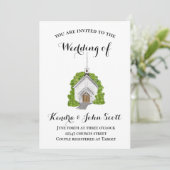 Traditionelle kirchliche Aquarelleinladung Einladung (Stehend Vorderseite)