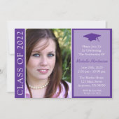 Traditionelle Klasse 2022 Abschluss (Lila) INDI Einladung (Vorderseite)