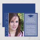 Traditionelle Klasse des Abschlusses 2015 (Navy Bl Einladung (Vorne/Hinten)