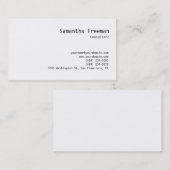 Traditionelle Klasse - Schwarz-weiße Visitenkarte  (Vorne/Hinten)