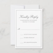 Traditionelle klassische formale Elegante Gray Wed RSVP Karte (Vorderseite)