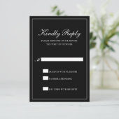 Traditionelle klassische formale Elegante Schwarze RSVP Karte (Stehend Vorderseite)