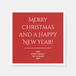 Traditionelle - klassische Red Merry Christmas Nap Serviette