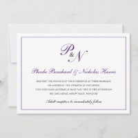 Traditionelle Königliche Lila Monogram-Feierliche
