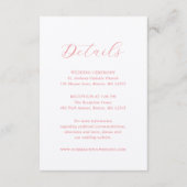 Traditionelle Korallenrosa Elegante Hochzeit Begleitkarte (Vorderseite)