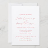 Traditionelle Korallenrosa Elegante Hochzeit Einladung (Vorderseite)