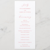 Traditionelle Korallenrosa Elegante Hochzeit Programm (Vorderseite)