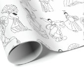 Traditionelle koreanische Fantänzer und Drummer Geschenkpapier (Rolleneckpunkt)