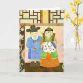 Traditionelle koreanische Hochzeit(#1)-Karte Karte (Gelbe Blume)