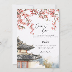 Traditionelle koreanische Hochzeit Einladung