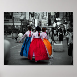 traditionelle koreanische Mädchenfotografie Poster
