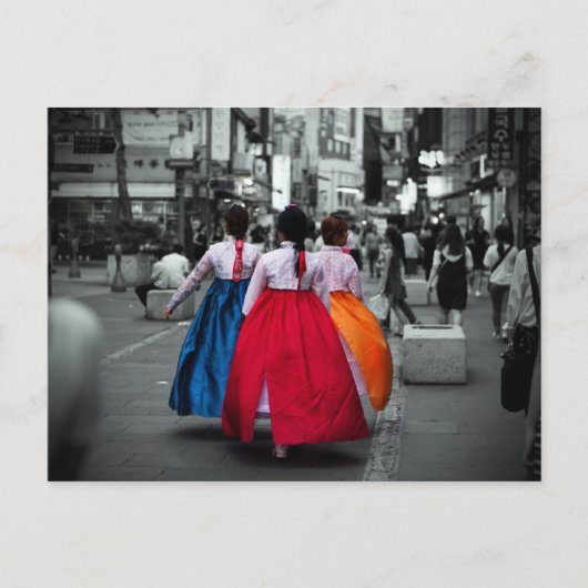 traditionelle koreanische Mädchenfotografie Postkarte (Vorderseite)