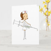 Traditionelle Krankenschwester mit komisch oversis Karte (Gelbe Blume)