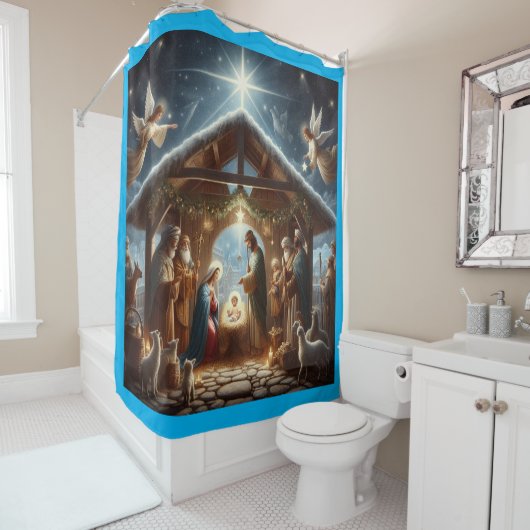 Traditionelle Krippe Duschvorhang (Beispiel)