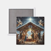Traditionelle Krippe Magnet (Vorderseite/Rückseite)