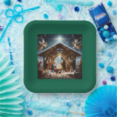 Traditionelle Krippe Pappteller (Party)