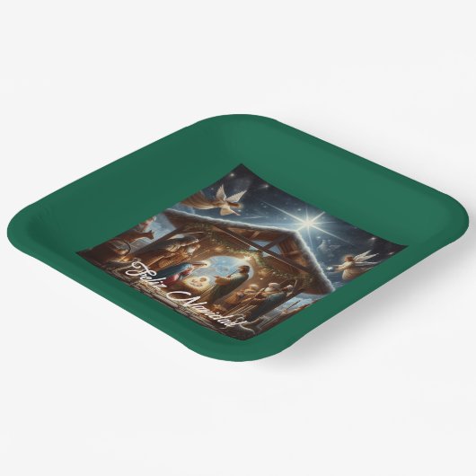 Traditionelle Krippe Pappteller (Gewinkelt)