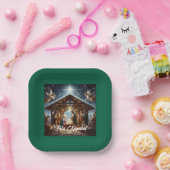 Traditionelle Krippe Pappteller (Party)