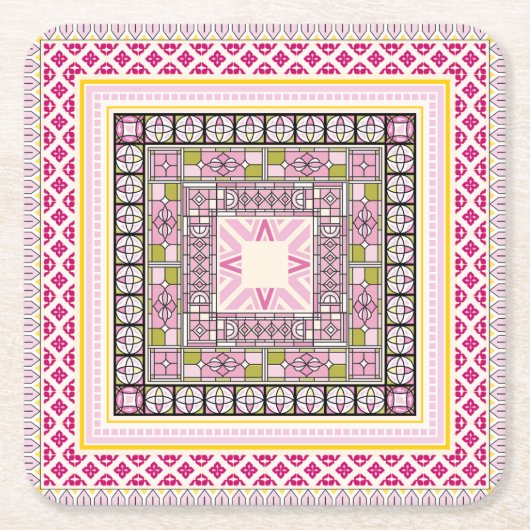 Traditionelle Kunst Rechteckiger Pappuntersetzer (Vorderseite)