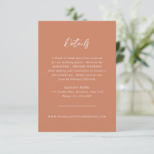 Traditionelle Kupfer-Elegante Hochzeit Begleitkarte