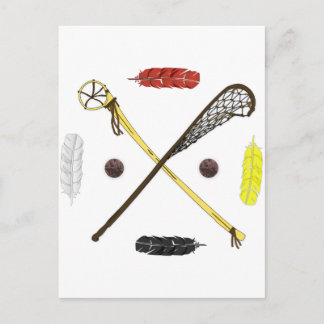 Traditionelle Lacrosse Sticks Postkarte