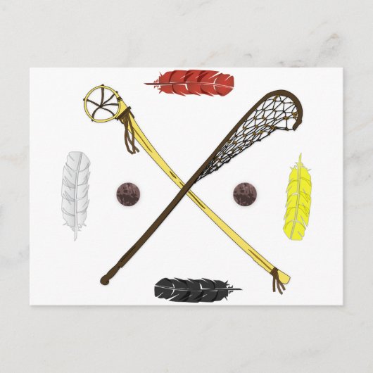 Traditionelle Lacrosse Sticks Postkarte (Vorderseite)