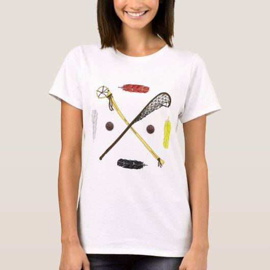 Traditionelle Lacrosse Sticks T-Shirt (Vorderseite)