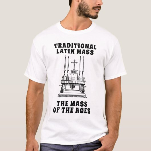 TRADITIONELLE LATIN MASS CATHOLIC LINE ART T - Shi T-Shirt (Vorderseite)