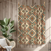 Traditionelle, lebendige Stammesfedern braun Fleecedecke