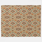 Traditionelle, lebendige Stammesfedern braun Fleecedecke (Vorderseite (Horizontal))