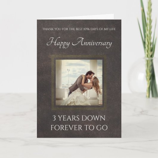 Traditionelle Lederaussehen 3. Jubiläumskarte Karte (Vorderseite)